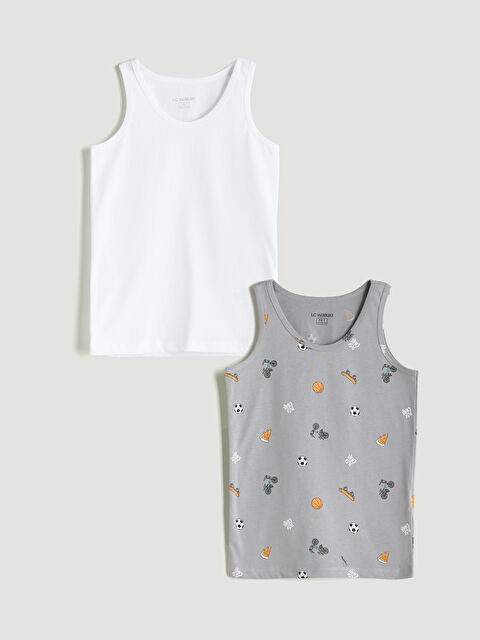 LCW Kids Bisiklet Yaka Erkek Çocuk Atlet 2'li - S5QO56Z4-LRW