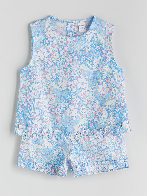 LCW Kids Basic Poplin Kız Çocuk Bluz ve Şort 2'li - S5QO68Z1-LQQ