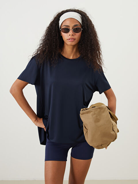 KOOR SPORT Bisiklet Yaka Kadın Spor Tişört - S5QP77Z8-JQ6