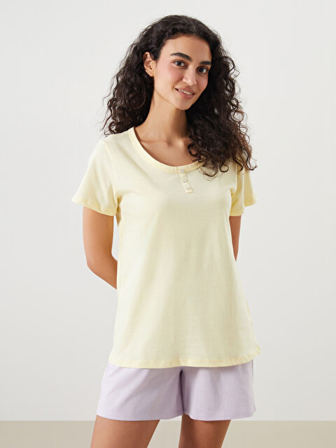 LCW DREAM Bisiklet Yaka Kadın Pijama Üstü - S5QP98Z8-FEZ