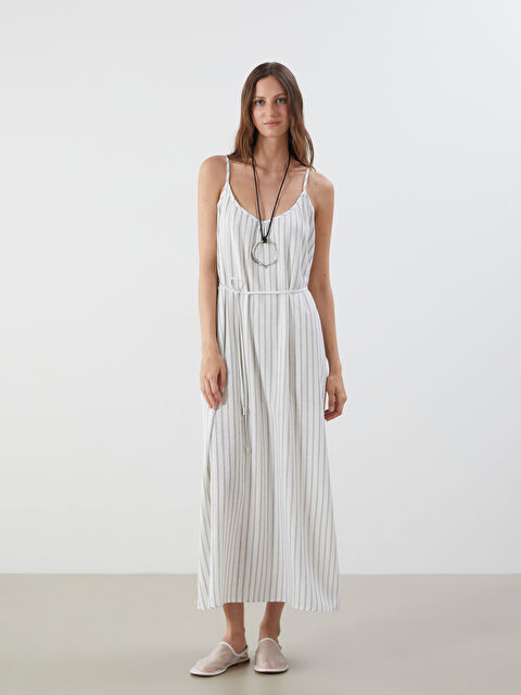 LCWAIKIKI Classic V Yaka Çizgili Askılı Elbise - S5QQ21Z8-LJX