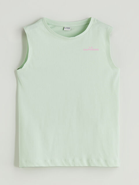 LCW Kids Bisiklet Yaka California Baskılı Kız Çocuk Atlet - S5QQ36Z4-FVR