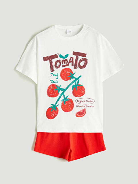 LCW Kids Bisiklet Yaka Kız Çocuk Şortlu Pijama Takımı - S5QQ48Z4-FDU