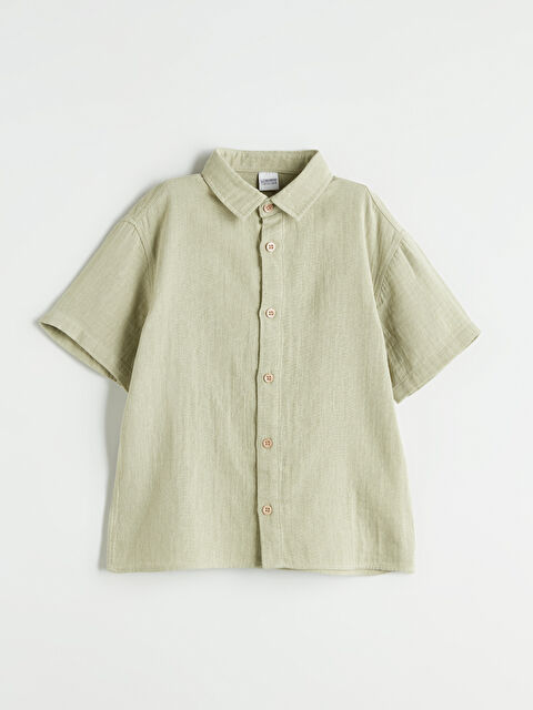 LCW Kids Kısa kollu Erkek Çocuk Müslin Gömlek - S5QQ57Z4-GHY