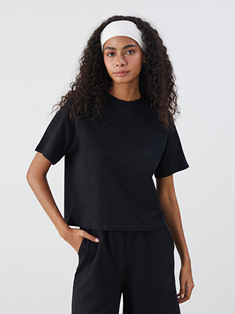 XSIDE Bisiklet Yaka Oversize Kadın Tişört - S5QR27Z8-CVL