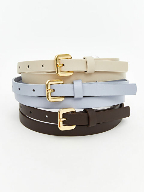 LCW ACCESSORIES Deri Görünümlü Kadın Kemer 3'lü - S5QR53Z8-FFJ