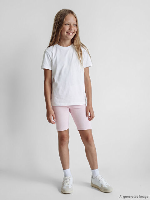 LCW Kids Beli Lastikli Kız Çocuk Kısa Tayt