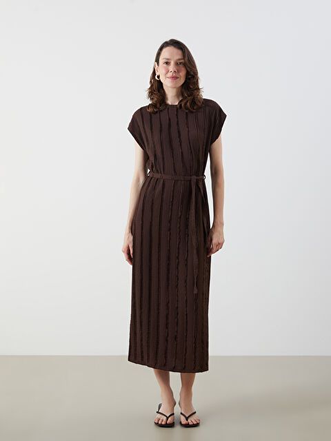 LCWAIKIKI Classic Crew Neck Textured Dress - S5QR92Z8-HDT