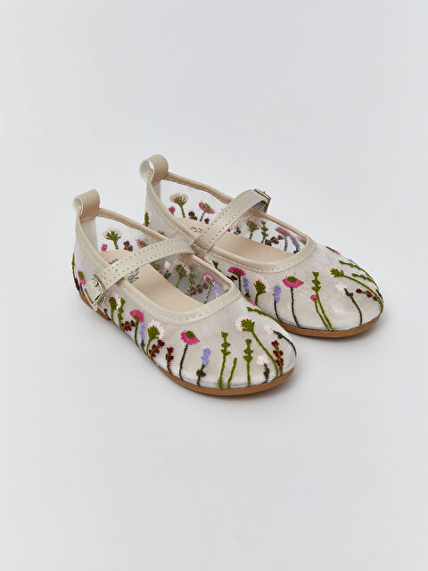 LCW STEPS Çiçek Nakışlı Kız Bebek Babet - S5QR99Z1-FDU