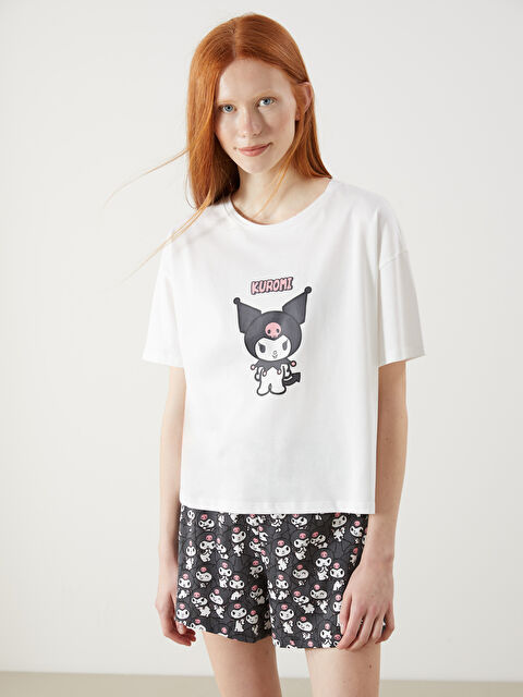 LCW Young Kuromi Printed Women's Shortie Pyjama Set - S5QS16Z8-LQ9