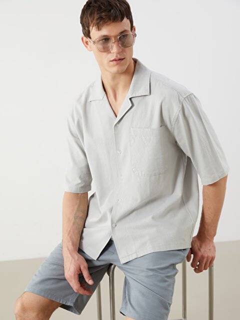 LCW Vision Regular Fit Resort Yaka Kısa Kollu Poplin Erkek Gömlek - S5QS30Z8-S0L