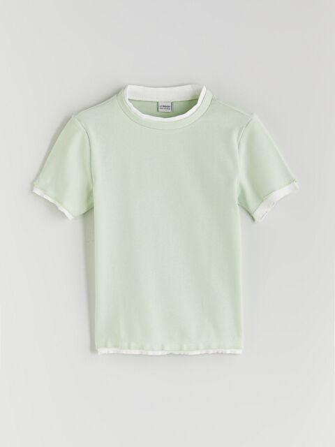 LCW Kids Bisiklet Yaka Kız Çocuk Tişört - S5QS55Z4-FVR