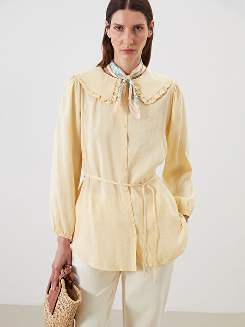 LCWAIKIKI Classic Bebe Yaka Modal Karışımlı Kadın Gömlek Tunik - S5QS65Z8-FYD