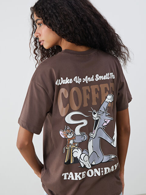 XSIDE Bisiklet Yaka Tom ve Jerry Baskılı Kadın Tişört - S5QS86Z8-ZP7