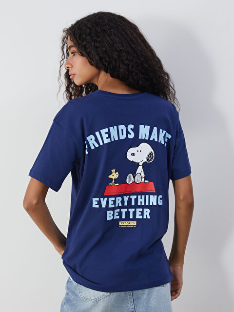 XSIDE Bisiklet Yaka Snoopy Lisanslı Kadın Tişört - S5QS98Z8-ZQM