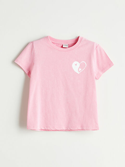 LCW Kids Bisiklet Yaka Kız Çocuk Tişört - S5QT16Z4-LT4