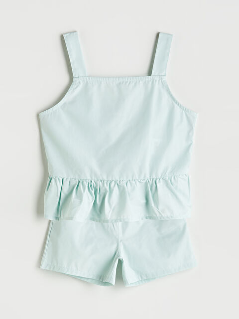 LCW Kids Kare Yaka Kız Çocuk Bluz ve Şort - S5QT31Z4-G3R