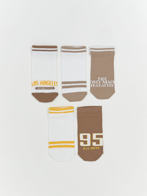 LCW Kids Los Angeles Desenli Erkek Çocuk Patik Çorap 5'li - S5QT41Z4-K00