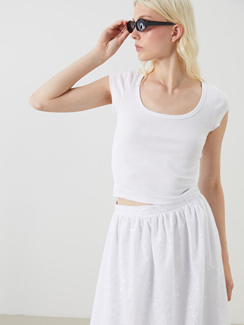 LCW Vision Kare Yaka Kadın Tişört - S5QT89Z8-Q6K