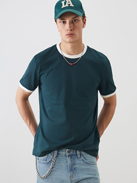 XSIDE Bisiklet Yaka Penye Erkek Tişört - S5QT96Z8-YKN