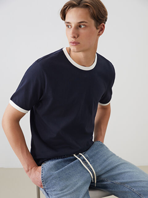 XSIDE Bisiklet Yaka Penye Erkek Tişört - S5QT96Z8-YRV