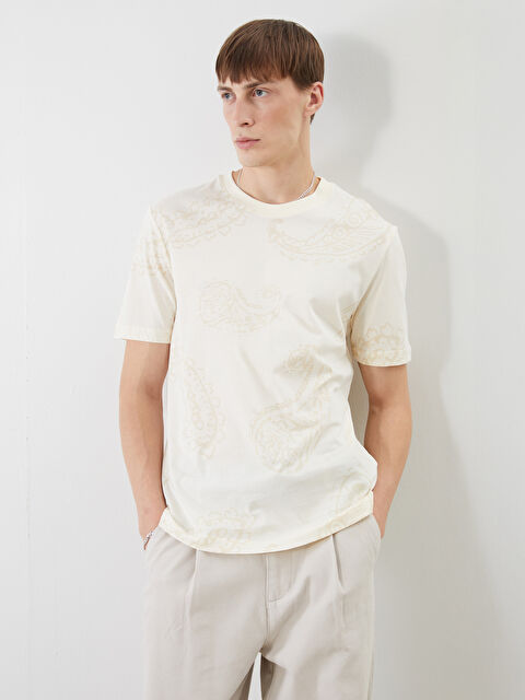 XSIDE Bisiklet Yaka Baskılı Penye Erkek Tişört - S5QU40Z8-Z6G