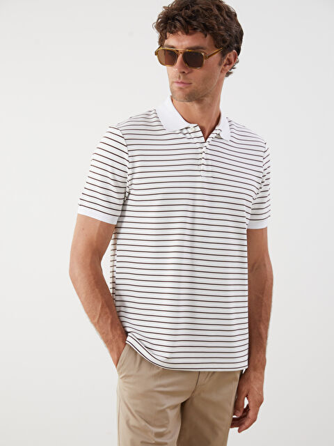 SOUTHBLUE Polo Yaka Çizgili Erkek Tişört - S5QU82Z8-LEW