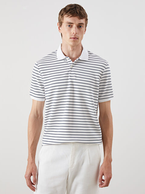 SOUTHBLUE Polo Yaka Çizgili Erkek Tişört - S5QU82Z8-LGS