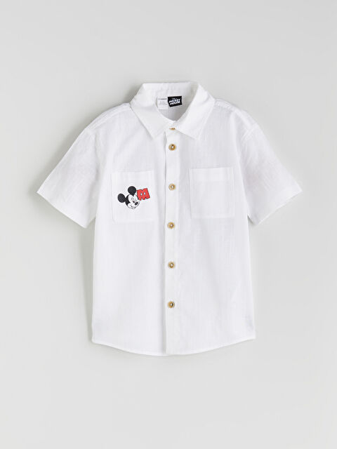 LCW Kids Mickey Mouse Baskılı Erkek Çocuk Gömlek - S5QU85Z1-QVK