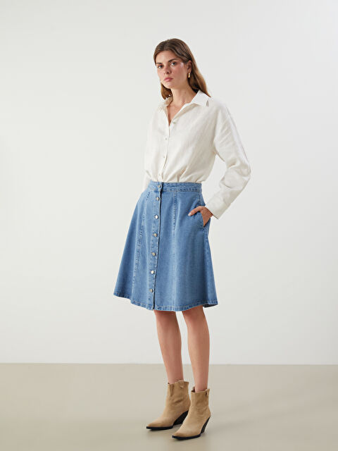 Natuvera Standart Fit Kadın Jean Etek - S5QU87Z8-H5M