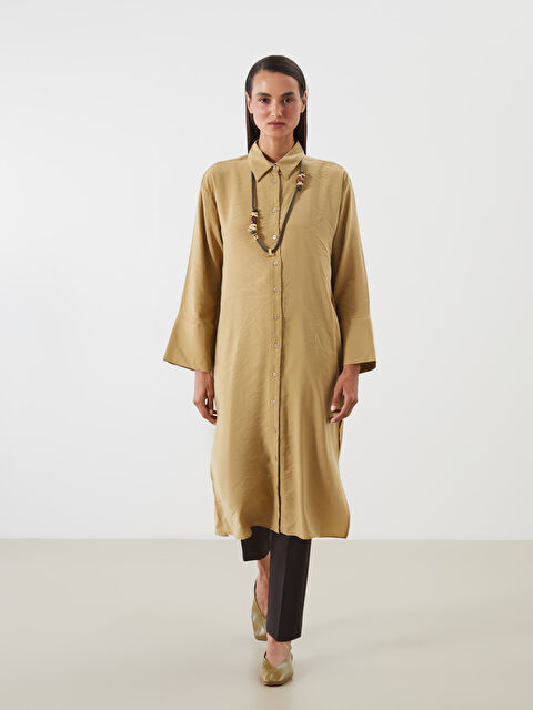 LCW Modest Oversize Modal Karışımlı Kadın Gömlek Tunik - S5QU92Z8-GB0