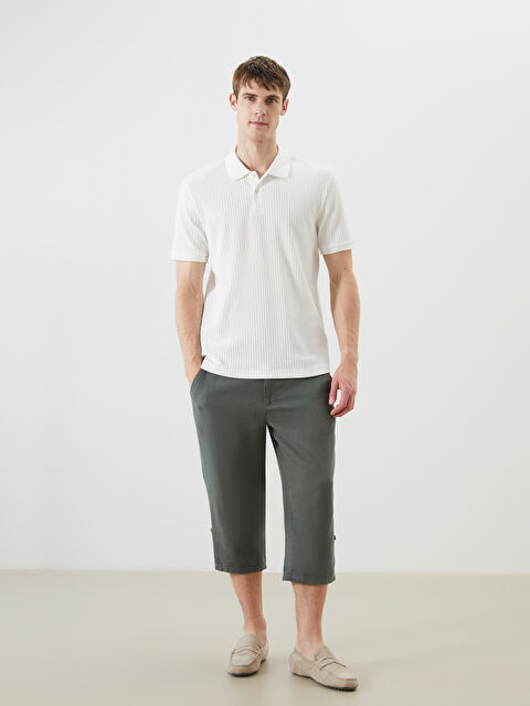 LCWAIKIKI Classic Standart Kalıp Keten Karışımlı Erkek Şort - S5QU93Z8-S81