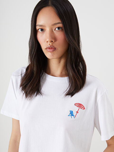 LCW Vision Жіноча футболка з круглим вирізом та принтом