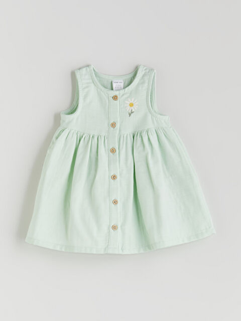 LCW baby Çiçek Nakışlı Kız Bebek Elbise - S5QV30Z1-DPA