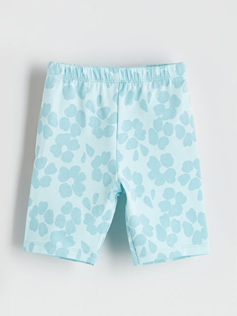 LCW baby Beli Lastikli Çiçekli Kız Bebek Kısa Tayt - S5QV35Z1-LTY