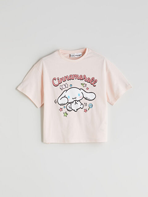 LCW Kids Bisiklet Yaka Cinnamoroll Baskılı Kız Çocuk Tişört - S5QV48Z4-FVB