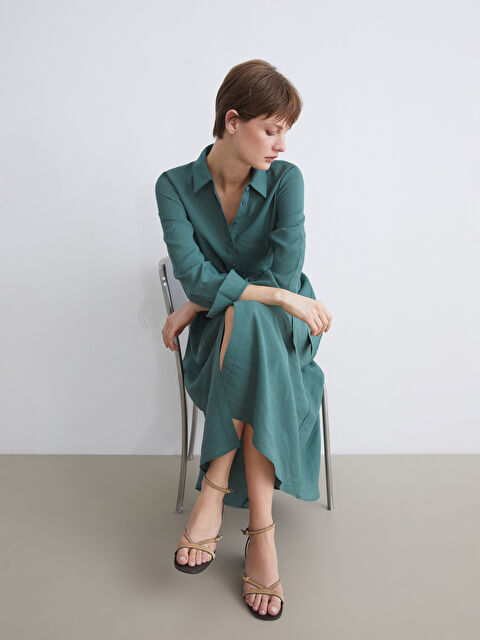 LCWAIKIKI Classic Modal Karışımlı Gömlek Elbise - S5QV65Z8-MKD