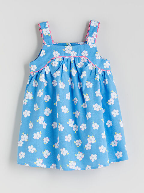 LCW Kids Çiçekli Kız Çocuk Keten Karışım Elbise - S5QV81Z1-LQQ