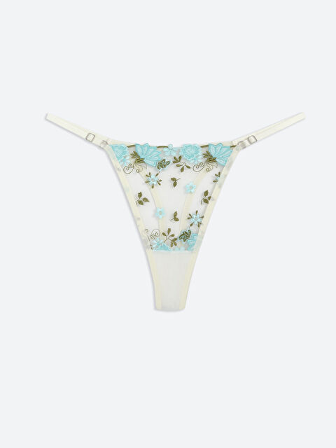 LCW DREAM Çiçekli Fantezi Tanga Külot - S5QY01Z8-DEB