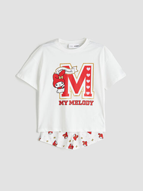 LCW Kids Bisiklet Yaka My Melody Baskılı Kız Çocuk Şortlu Pijama Takımı - S5QY84Z4-FDU