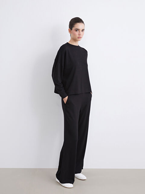 Natuvera Beli Lastikli İspanyol Paça Kadın Eşofman Altı - S5R056Z8-UP7