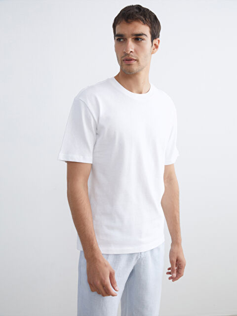 LCW Vision Bisiklet Yaka Penye Erkek Tişört - S5R113Z8-R9J