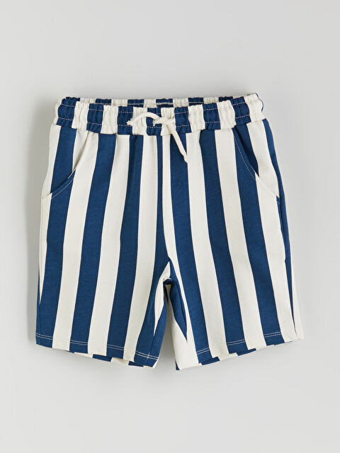 LCW Kids Beli Lastikli Çizgili Erkek Çocuk Şort - S5R161Z1-LGB