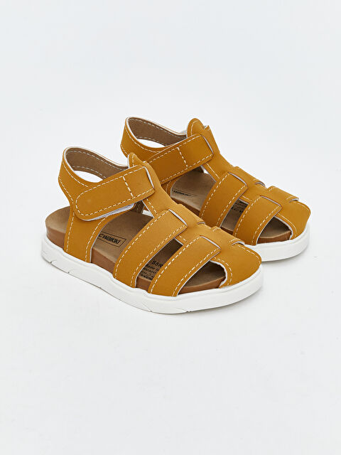 LCW STEPS Süet Görünümlü Cırt Cırtlı Erkek Bebek Sandalet - S5R170Z1-EET