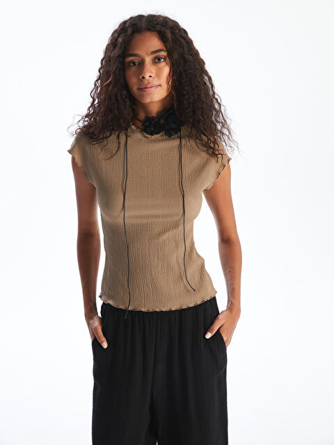 XSIDE Dik Yaka Dokulu Kadın Body - S5R175Z8-DFV