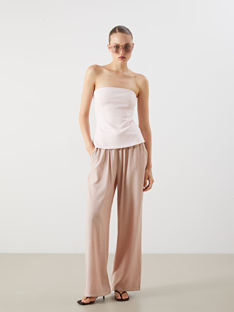 LCW Vision Beli Lastikli Dokulu Kadın Pantolon - S5R181Z8-EL5