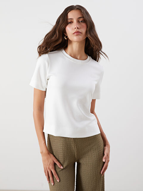 LCW Vision Bisiklet Yaka Kadın Tişört - S5R187Z8-R9J