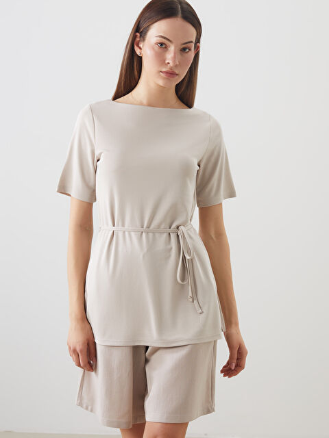 LCWAIKIKI Classic Kayık Yaka Modal Karışımlı Kadın Tişört - S5R271Z8-QYF