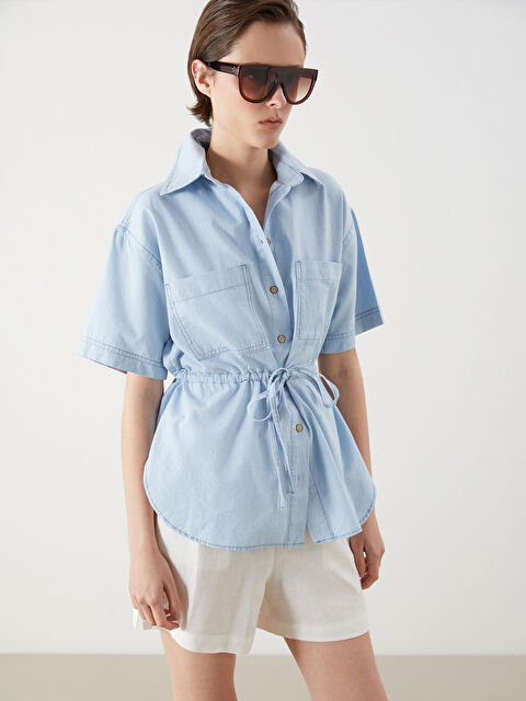 LCW Vision Büzgülü Kadın Jean Gömlek - S5R299Z8-311