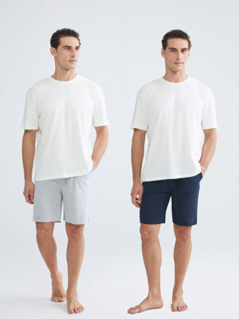 LC WAIKIKI Slim Fit Erkek Pijama Alt Şort 2'li - S5R330Z8-RFF